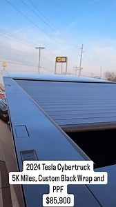 11K views · 97 reactions | 2024 Tesla Cybertruck 5K miles custom Black Wrap with PPF $85,900 | Roberts Automotive | Facebook