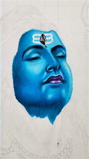 Mahadev 🔥 Face Coloring #art #shorts #drawing #mahadev #shiv
