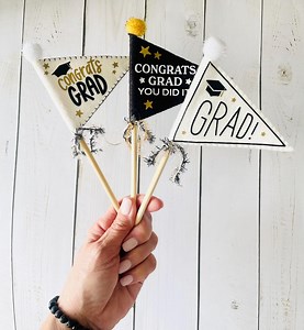 Graduation Felt Mini Pennant 2026, Class of 2026 Party Decor, Graduation Photo Prop, Small Centerpiece Stick Sign, Graduation Party Favor - Etsy