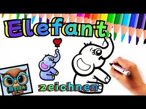 How to draw an elephant / balloon ❄️ easy drawing for children