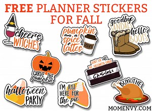 Free Fall Planner Stickers - 38 Different Designs - Free Cut Files Included