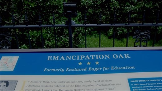 Under the historic Emancipation Oak, President Darrell K. Williams shares the powerful history of Juneteenth and its significance to our community. Today, we honor the resilience, freedom, and legacy of those who came before us. Let’s continue to educate, celebrate, and uplift each other. Happy Juneteenth, Hampton family! 🖤❤️💚 #Juneteenth #onehampton #EmancipationOak #celebratefreedom | Hampton University- Official