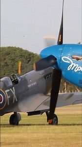 Spitfire Sunset Taxi Headcorn Aerodrome #warbirds #spitfire #supermarinespitfire #aviation #ww2plane