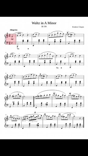 Waltz in A Minor by Chopin - Piano Tutorial