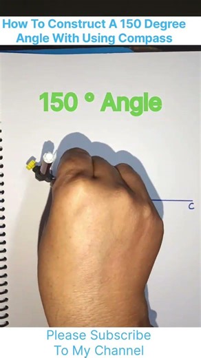 How to construct 150 degree angle using compass 150° angle #youtube#trending #ytshorts #viral #maths