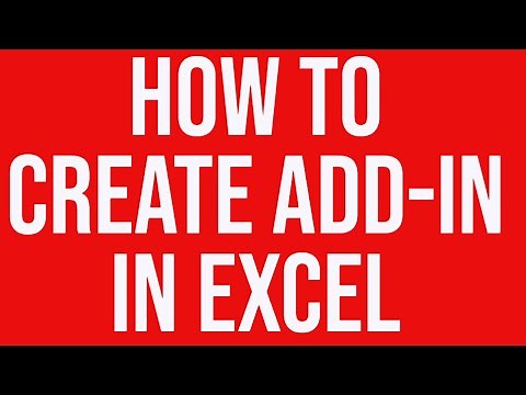 Microsoft Excel: How to create add-in