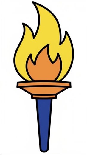 Torch Coloring Art | Easy Flame Drawing Shorts | #shorts #torchdrawing