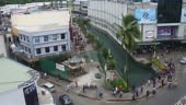 Aerial view of Suva city center, Fiji. Suva is the capital and second...