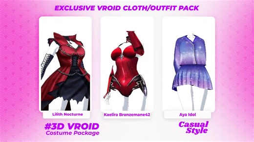 Vroid Outfit Pack: 3-in-1 Edgy Anime Clothing (vroidcustomitem) - Etsy