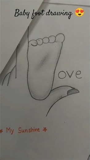 Baby Foot Drawing |Mother & Baby Foot Art | #babyfootsketch #ytshorts #handfootdrawing #ndcreativity