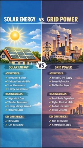 Solar vs Grid Electricity | The Real Difference! #solarenergy #solarpower #gridpower