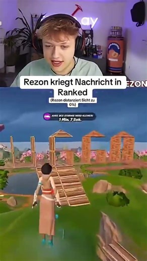Rezon kriegt Nachricht in Fortnite Ranked 😱#fortnite #rezon #shorts