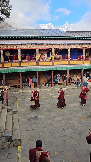 Monks performing the sacred Lama dance during the Mani Rimdu festival at Tangboche Monastery. A centuries old tradition of the blessings, prayers and celebration in the heart of the Himalayas. #tangboche #ManiRimdu #hikingadventures | Everest Base Camp Adventure