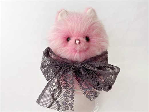 Sparkle Nose Pomeranian Plushie - Pink Dog Stuffed Animal, Handmade in Japan, Gift for Dog Lovers - Etsy