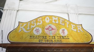 This video shows an old antique kiss o meter arcade game machine.