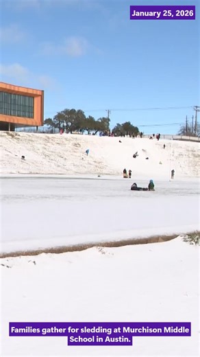 KVUE on Instagram: "Families enjoy icy conditions with sledding at Murchison Middle School in Austin."