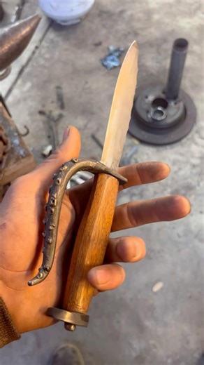 Pirate knife with octopus tentacle guard #blacksmithing #medievalblacksmith #pirates #renaissance