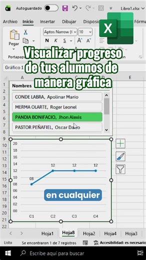 15K views · 144 reactions | ¿Cómo crear grafica de visualización de progreso de tus alumnos?#TutorialRápido #trucosexcel #Office #Excel #productividad #TrucosExcel #Microsoft #Productividad | DF Academy | Facebook
