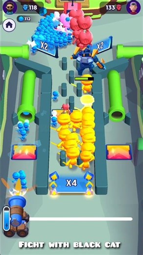 Mob control😱 #battle with Black cat army #shorts #gaming #youtubeshorts