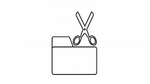 Download sketch of folder icon and scissors icon for free