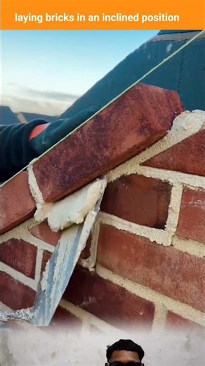 laying bricks in an inclined position