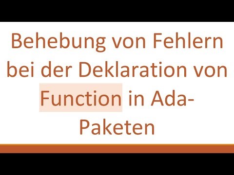 Behebung von Fehlern bei der Deklaration von Function in Ada-Paketen