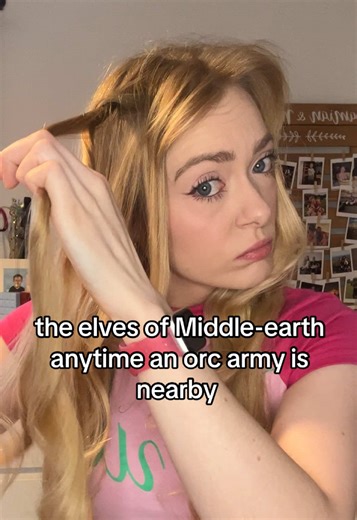Elven slay before you begin to slay orcs 💅 #elf #lotr #rivendell #hairstyle #elfhair