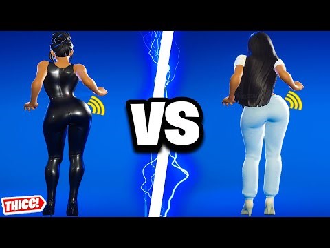 Fortnite Kim Kardashian Skin Party Hips 1 Hour Version Thicc 🍑😘 Black vs White Style 😍 Zoomed In 😜4K