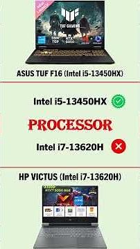 ASUS TUF F16 i5-13450HX vs HP Victus i7-13620H 🔥 #shorts