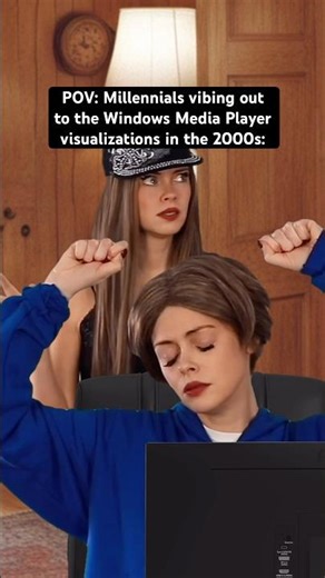 #Millennials vibing out to the Windows Media Player visualizations in the #2000s. (Jon Hamm trend)