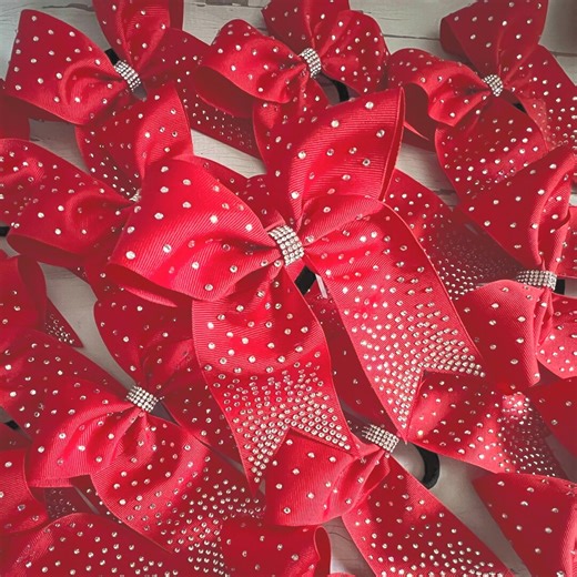 Rhinestone Cheer Bow – Collegiate Style, Competition Varsity Bow - Etsy