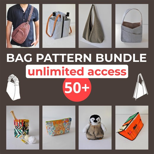 Whole Shop Bundle 50  Bag Sewing Patterns, A0, A4, Us-letter PDF Patterns   Lifetime Access, Tote, Backpack, Clutch, Pouch - Etsy UK