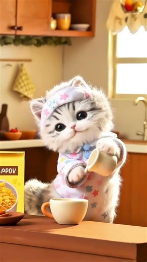 Cute AI Cat Making Juice 😻🔥| Funny Cats Compilation | Shorts