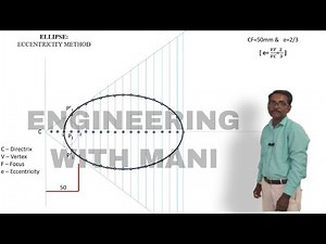 How to Construct an Ellipse | Engineering Drawing Tutorial/ Eccentricity Method/Tamil
