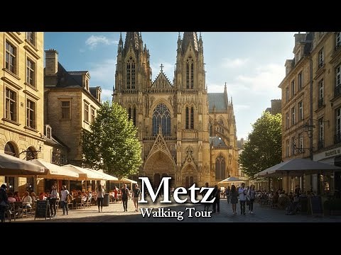 Metz 4K Walking Tour | Explore Metz Cathedral, German Gate, Place Saint - Louis & More