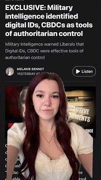 Military intelligence identified digital IDs, CBDCs as tools of authoritarian control