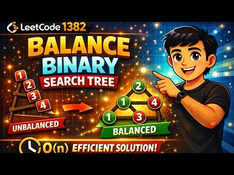 LeetCode 1382 | Balance a Binary Search Tree 🔥 O(n) Solution | Java Explained