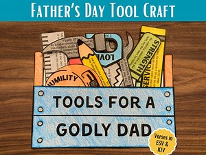 Father's Day Tool Box Craft for Dad, Sunday School Bible Printable Coloring Activity, DIY Kids Gift for Dad, Homemade Card Keepsake Birthday - Etsy
