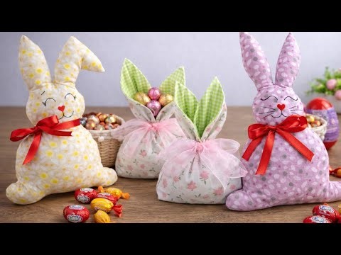 3 Amazing Handmade Easter Ideas 🐰 | Fabric Bunny & Treat Bag
