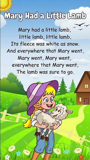 Mary Had A Little Lamb Nursery Rhyme With Lyrics