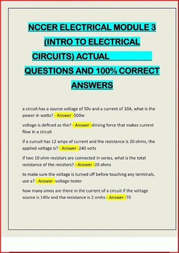 Nccer Electrical Module 3 Intro To Electrical Circuits Actua video
