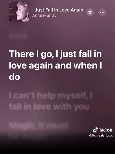 Anne Murray I Just Fall in Love Again Lyrics Video