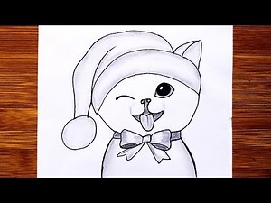 Cute cat drawing for beginners / how to draw cat / Cat drawing for kids #cat