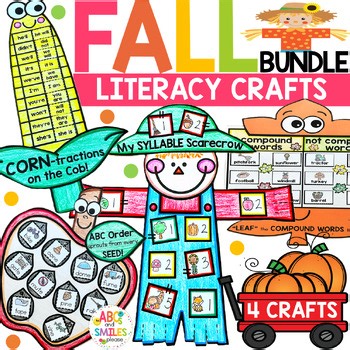 Fall Literacy Crafts Contractions Syllables ABC order Compound Words Activities