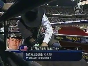 6.2K views · 480 reactions | Michael Gaffney on Joe Berger's #61 Little Yellow Jacket during the short round at the 2004 PBR World Finals for 93.75 points. | All Things Roughstock | Facebook
