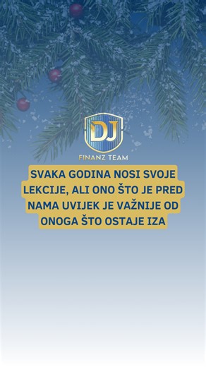 Svaka godina nosi svoje lekcije, ali ono što je pred nama uvijek je važnije od onoga što ostaje iza 🎯 U 2026. vam želimo jasne želje, nove ciljeve i hrabre korake koji vas vode naprijed. Hvala vam na povjerenju, i u narednoj godini bićemo tu za vas i radovati se svakoj novoj saradnji i zajedničkom uspjehu ✨ Srećnu Novu godinu i nadolazeće praznike želi vam Allfinanz team u Frankfurtu 🎆 Jovica Bosnjak: 📞 49 174 727 18 87 🌐 www.jovica-bosnjak.dvag Dalibor Dragojevic: 📞 49 177 403 74 45 🌐 www