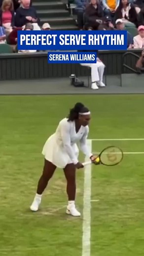 First, what do we mean when we say someone has good rhythm on their serve? It means that the player has a perfect flow of energy from the ground all the way up to the ball. How is that achieved? It’s not only about being in the right position — it’s about being there at the right moment. Why is Serena’s motion so good? Not only because she’s in the perfect position with perfect timing, but also because from the beginning to the end of her motion, everything flows continuously without interruptio