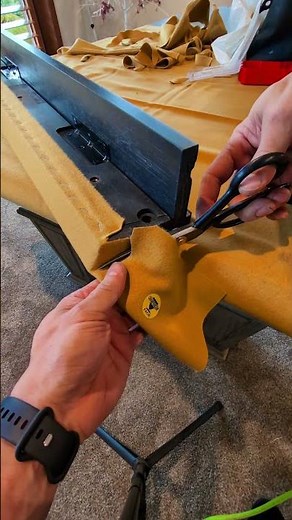 Installing GOLD cloth on a home style pool table rails