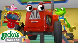 Trevor the Tractor visits Gecko’s Garage for the first time as he needs his gears fixing. #tractorcartoon #vehiclesforkids | Toddler Fun Learning