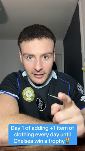 Day 1 of adding +1 item of clothing every day until Chelsea win a trophy #chelseafan #cfc